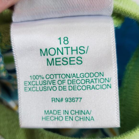 Okie Dokie Turquoise & Green Striped Chameleon Baby Cotton Romper Size 18 Months - Picture 6 of 6